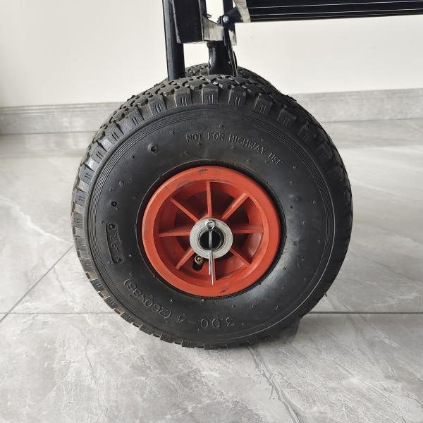 Stainless Steel Frame Collapsible Folding Wagon Pneumatic Tire Wheels Portable Garden Cart