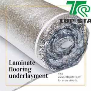 China 100 Sq. Ft. Laminate Floor Underlay /  3 In 1 Foam Underlayment With Silver Vapor Barrier on sale