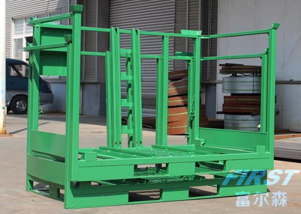 Quality Green Powder Coated 1.5M Depth 60" Stackable Steel Pallets for sale