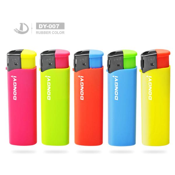Dongyi Manufature Wholesale High Quality Solid Color Stable Colorful Plastic Cigarette Lighter with Child Resistance