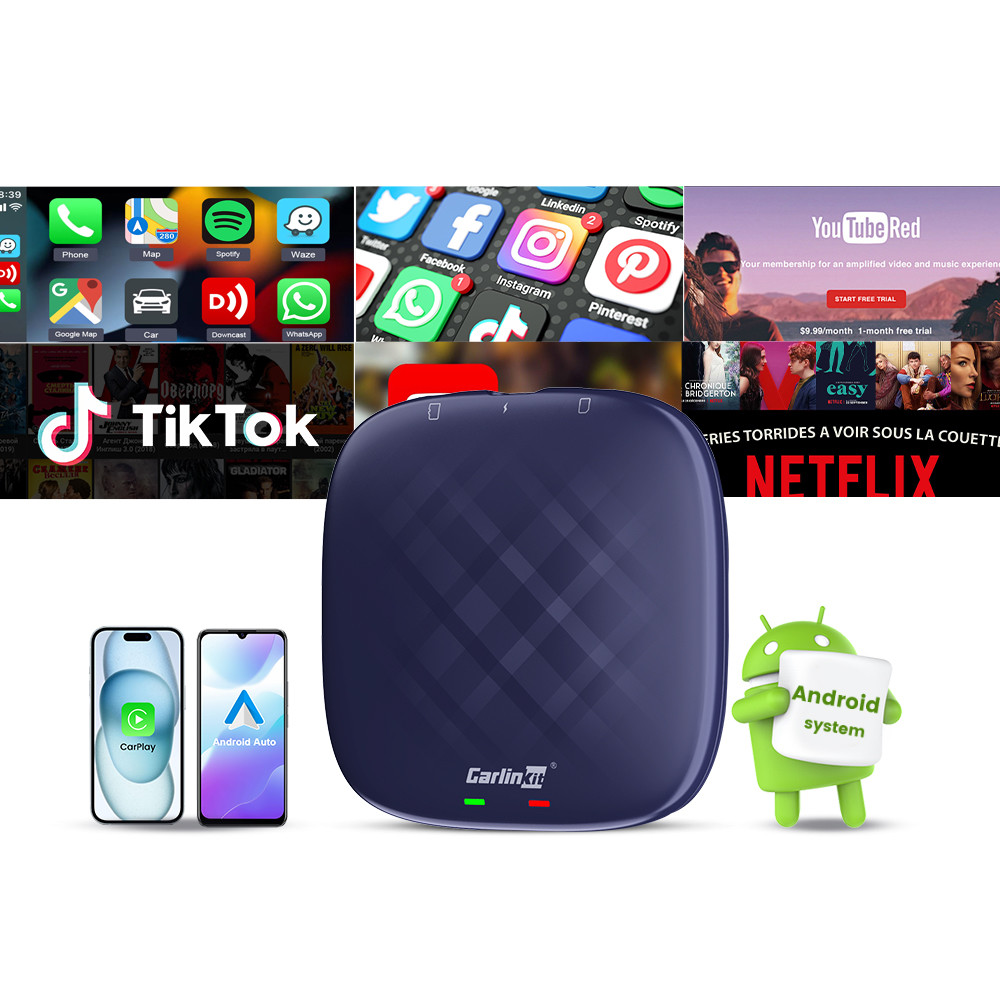 TBox-S Model 64GB GPS Car Android 13 Ai Box Auto Wireless Adapter Carplay Black Myth Wukong