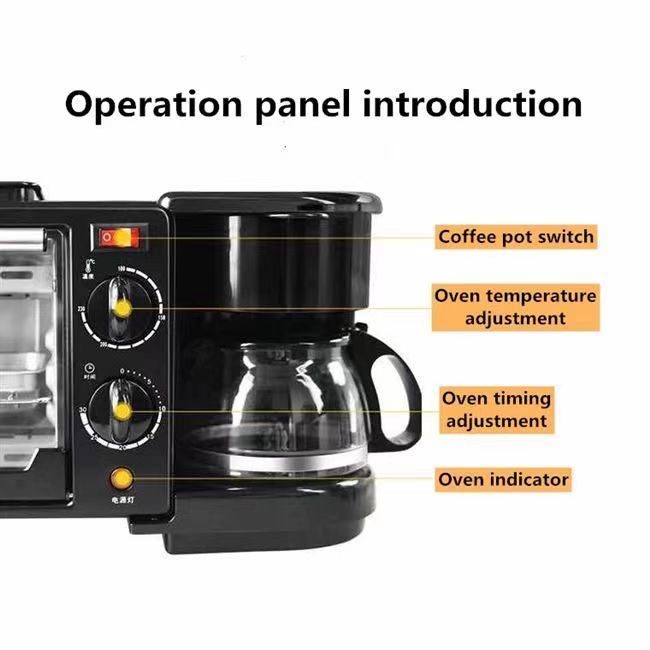 Multipurpose Oven/ Coffee / Frying Pan 3-in-1 Breakfast Maker Machine
