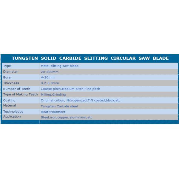 solid carbide slitting circular saw blade