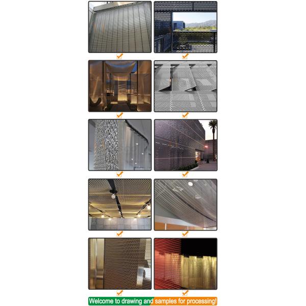 PVD Color Square Shape 316 Grid Stainless Steel Wire Mesh Panels For Space Divider