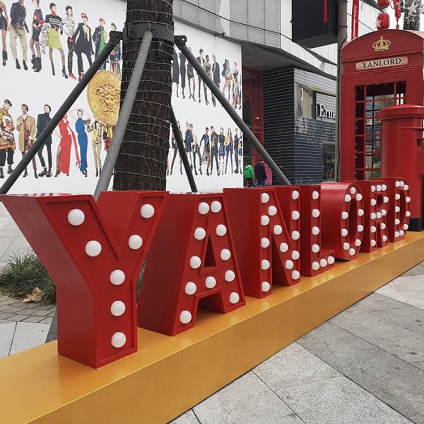 Quality Outdoor Illuminated Giant Marquee Letters Lights Electroplating for sale