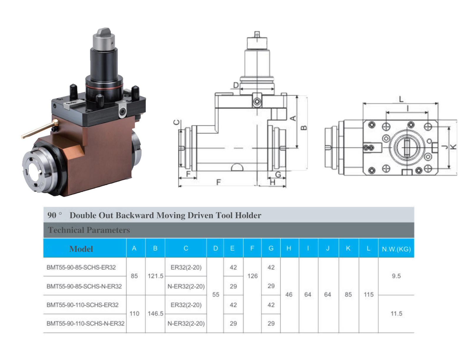 Multiangular Driven Tool Holder With External Locking Chuck Clamping Method