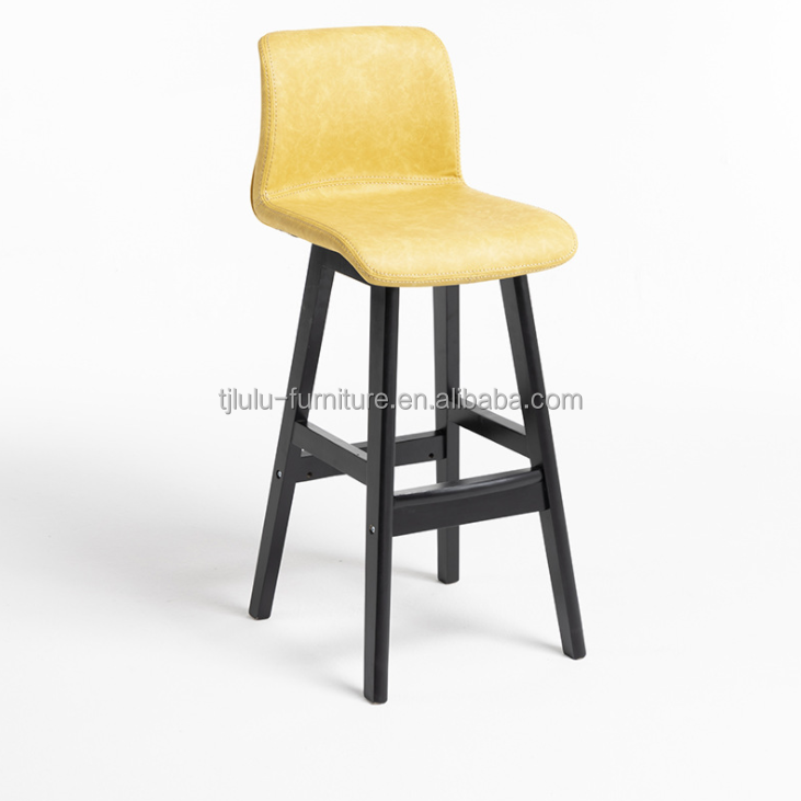 Mail Packing Villia High Chair Bar Counter Chair with Fabric Stylish and Solid Wood