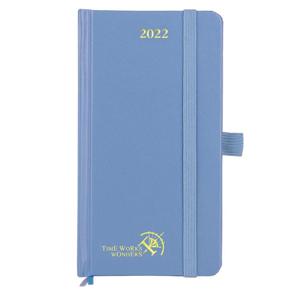 Hardcover Tiny Pocket Planner 2023 Vertical Layout In Light Blue