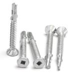 10G x 1-1/2 In. Countersunk Zinc Plated Self Drilling Screws 38mm #2 Square Wing