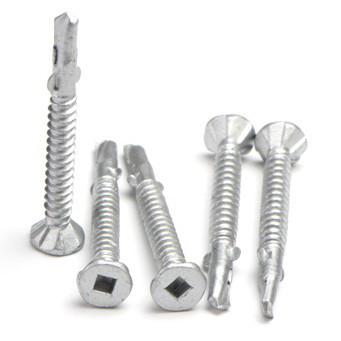 10G x 1-1/2 In. Countersunk Zinc Plated Self Drilling Screws 38mm #2 Square Wing