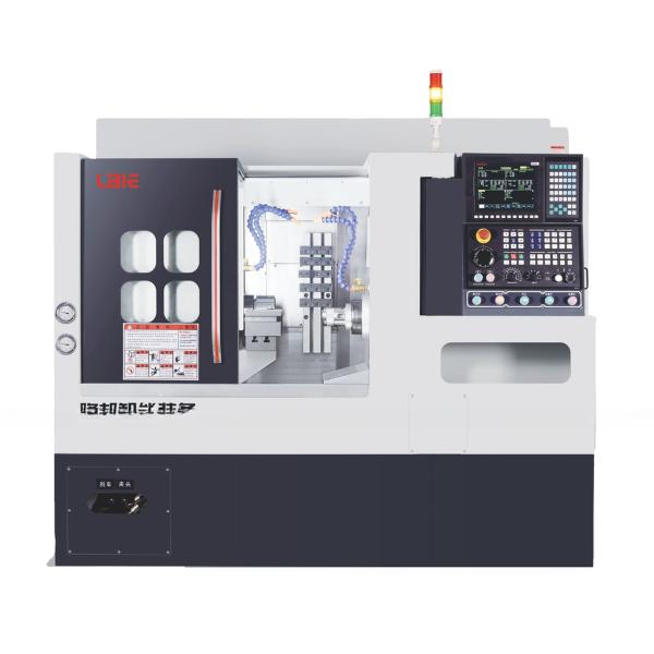 High Rigidity Automated Dual Spindle Lathe Easy To Operate 2 Channels Hydraulic