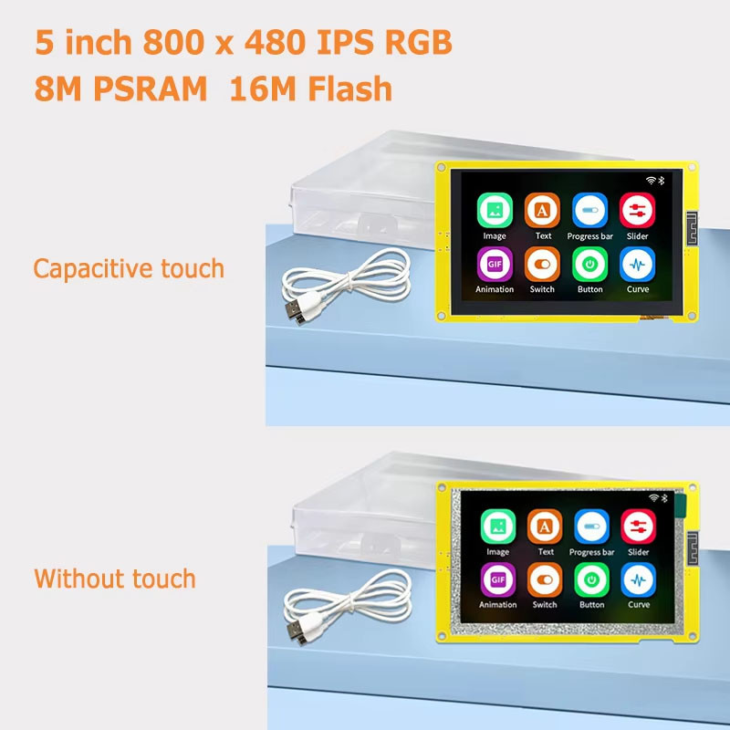 5 Inch Capacitive Touch Screen 800x480 ESP32 TFT Screen 520KB