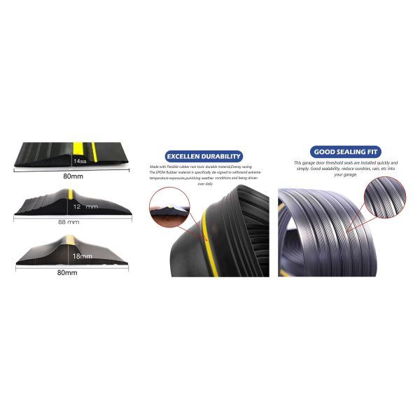 Garage Door Seal Strip Weatherproof Strip Rubber Diy Weather Stripping Replacement Not Include Sealant/Adhesive (Black)