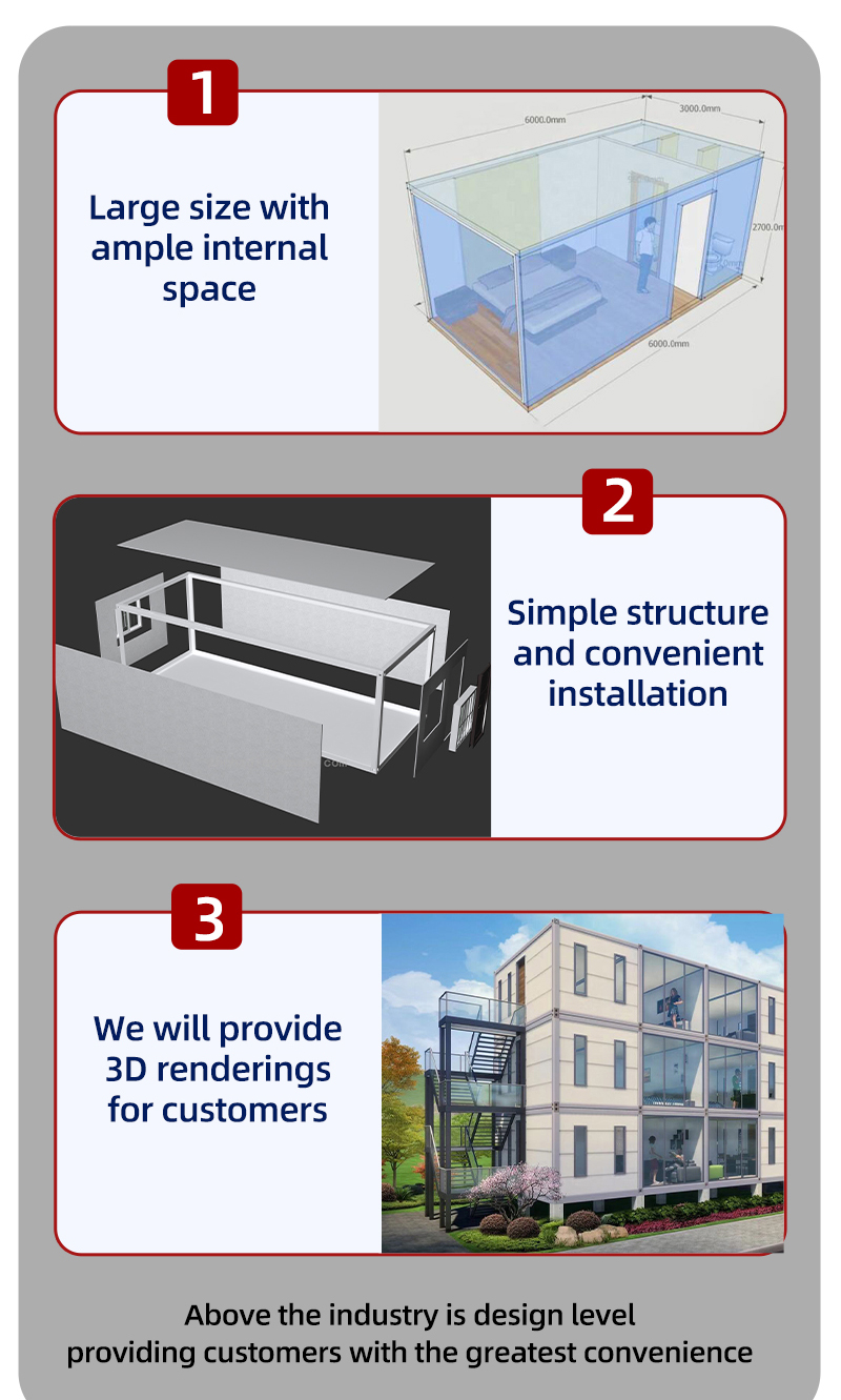 Customized Steel Apartment 20ft 40ft Flat Pack Container Portable Container Home House