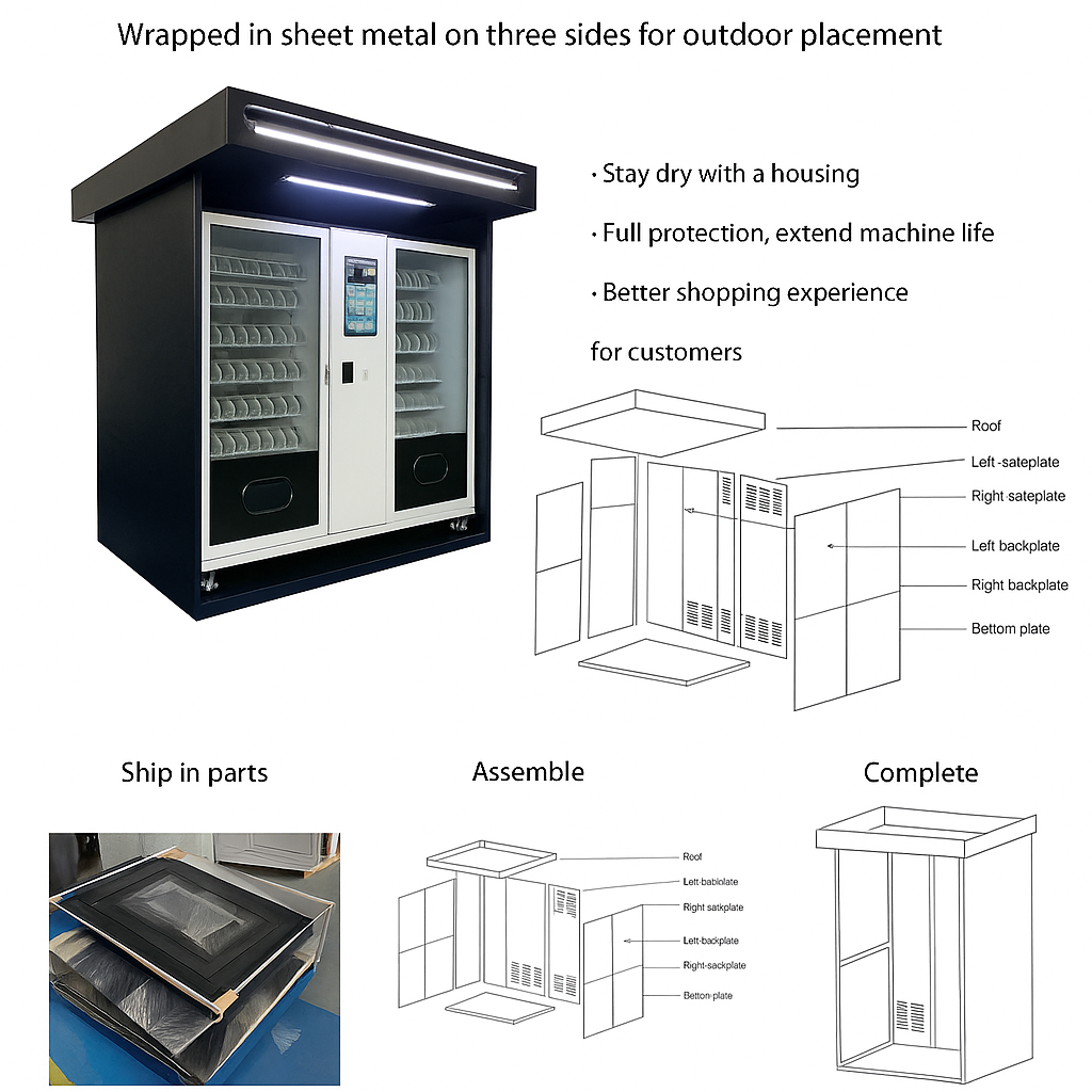 Durable Vending Machine House for Outdoor Protection and Enhanced Machine Performance in Various Environments