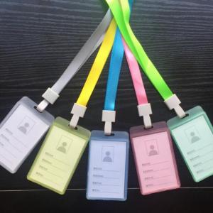 China PVC 86x54mm Retractable ID Badge Holder With Lanyard on sale