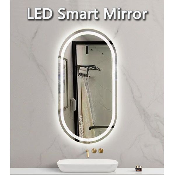Hotel Home Bathroom Decoration LED Lighted Triple Color Lights Waterproof Vanity Mirror