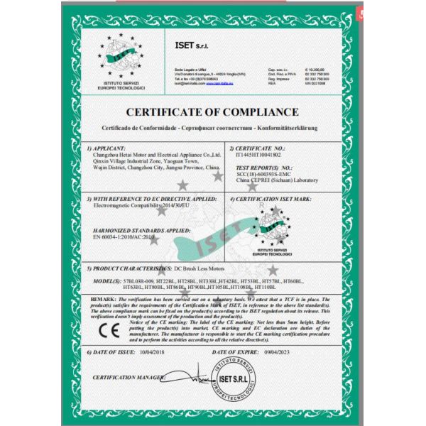 60mm Frameless Servo Motor 0.32NM 100W 48V 4000RPM 3.5A