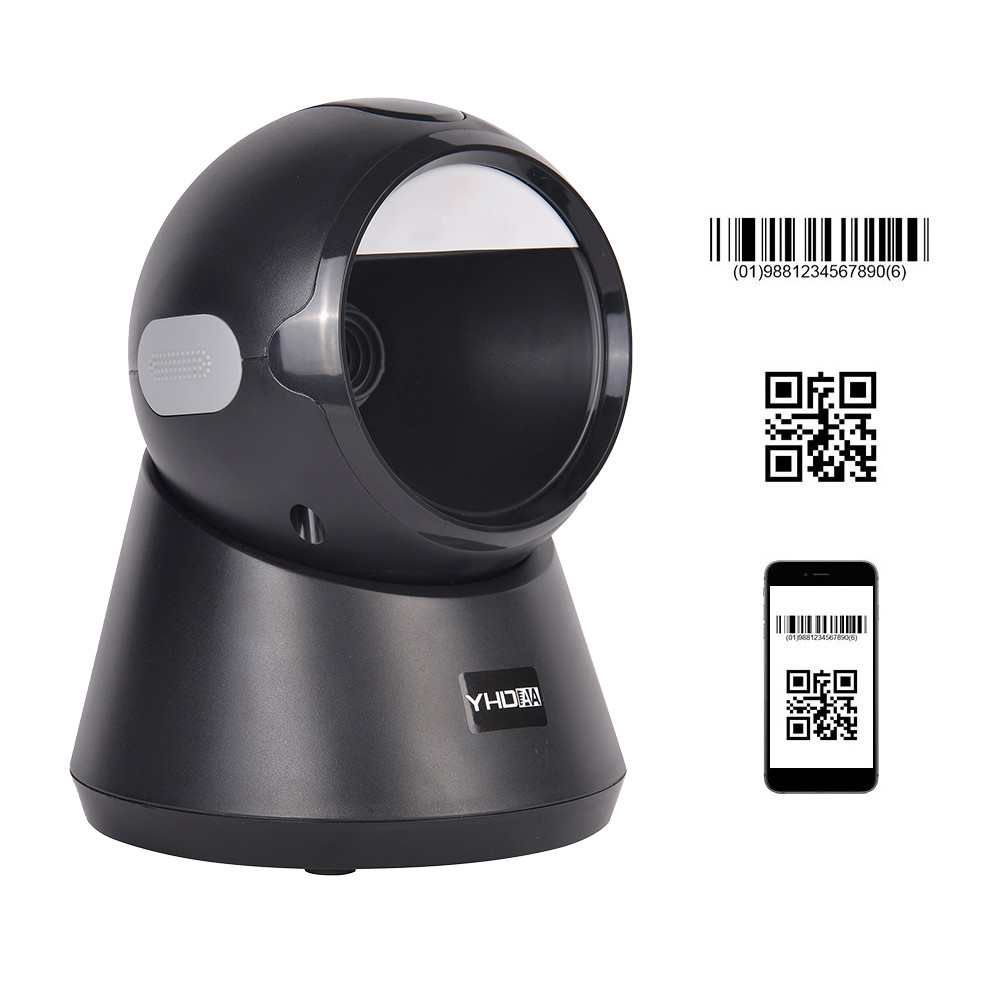 Tabletop Omni Directional Barcode Scanner 2D Qr Code Reader For Supermarket