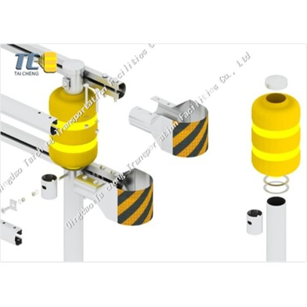 Yellow Orange Highway Safety Guardrail EVA Rotating Barrier
