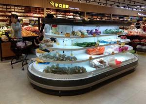 Buy cheap Semi Vertical Oval Island Open Display Cooler Multideck product