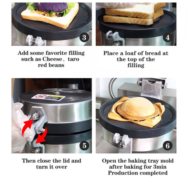 Temperature Range 50-300C Ice Cream Burger Machine Custom Mold Ufo Burger Maker Machine