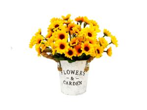 Custom Dehydrated Dried Sunflower Arrangements Yellow In Vase