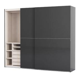 DTC Hardware 2500mm Bedroom Wardrobe Closets Sliding Mirror Wardrobe With Drawers