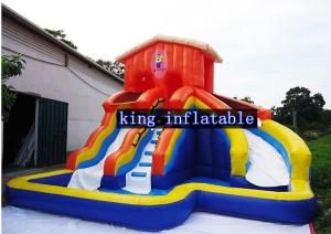China Kids Inflatable Water Slide Waterproof Backyard Bounce House Swimming Slides Pool on sale