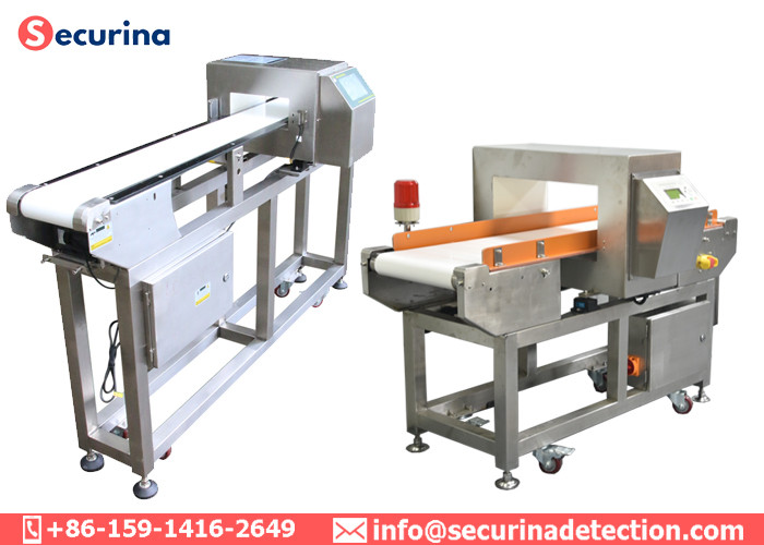 Auto Industrial Metal Detector Conveyor Sound / Light Alarm Food Processing Inspection