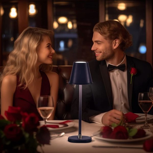 LED Cordless Table Lamp, Battery Operated Lamp, Touch Night Light, Minimalist Portable Desk Lamp for Couple Dinner