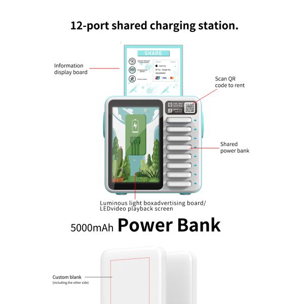 OEM Shared Power Banks 5000MAh*8 Phone Charging Kiosk