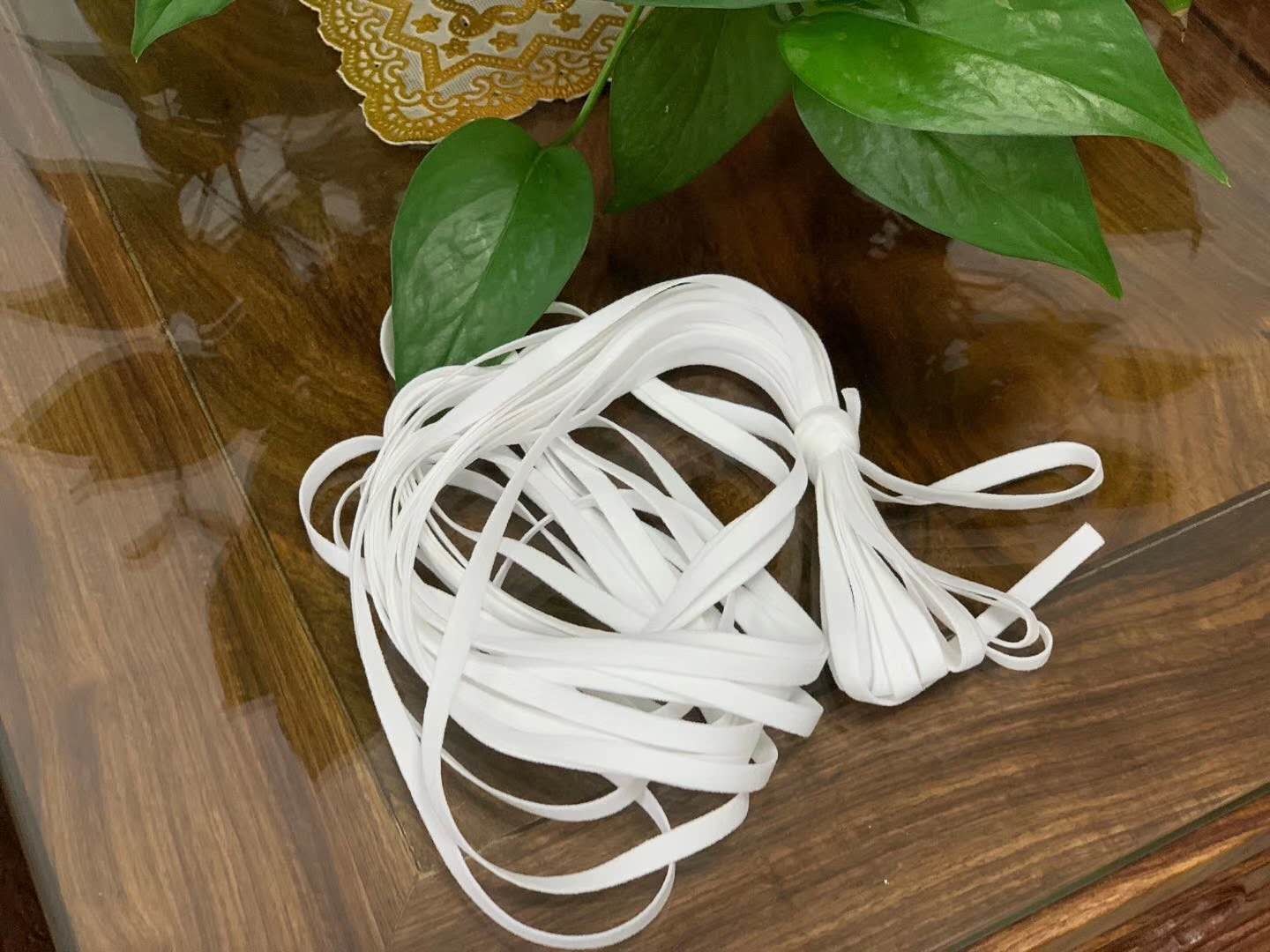 White Earloop Elastic Cord For Custom Hospital Face Masks 4mm Plain