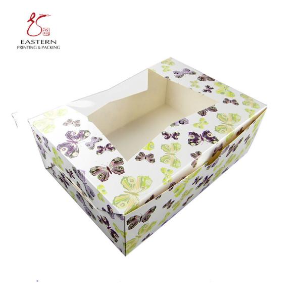 Quality Custom Printed Single Cake Packaging Boxes , Cardboard Pastry Boxes With Clear Window for sale