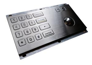 150mA 16 Key PS/2 IP65 Industrial Keyboard With Trackball