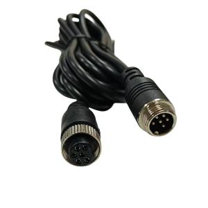 China Custom M12 6 Core Male to Female Sensor Wire Harness Video Camera Extension Cable on sale