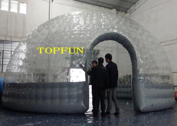 Quality 0.8mm PVC Transparent Clear Dome Inflatable Bubble Tent Heat Seal Double Layers for sale