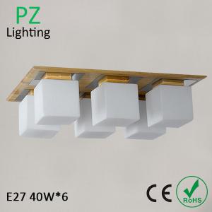 Buy cheap rectangle 6x40W E27 socket wood ceiling lamp ceiling lighting with remote controller product