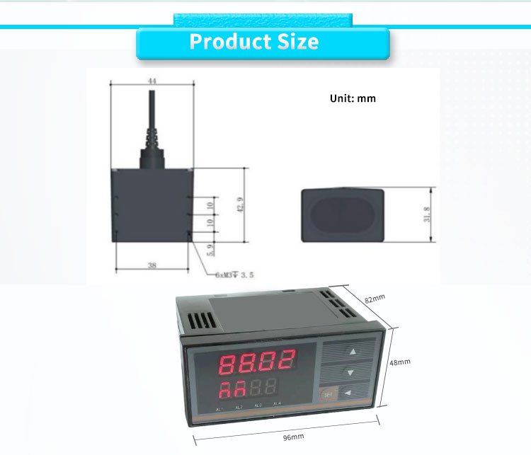 UNIVO UBJG-05Y 0.1-100m Laser Distance Sensor with RS485 RS232 and Digital Display