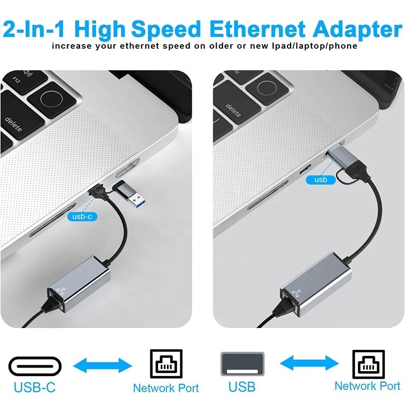 Type C Interface 4 In 1 4 Ports Hub Type-C OTG To USB 3.0 2.0 Adapter Aluminium Alloy