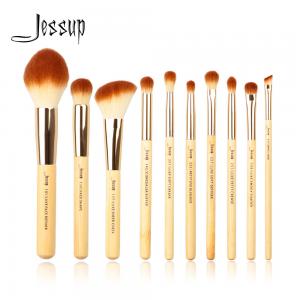 China Jessup 10 Piece Makeup Brush Set Eco Friendly Bamboo Handle on sale