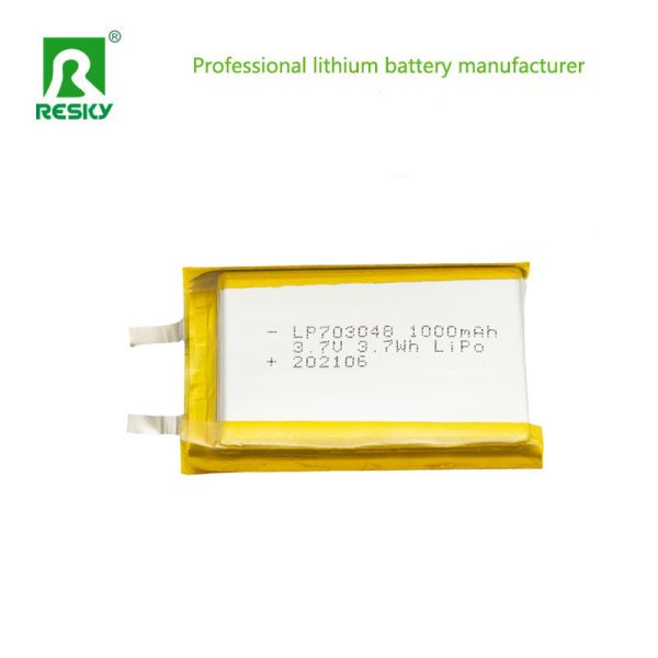 Power Lithium Ion Cell 703048 3.7v 1000mAh 3.7wh Rechargeable Lithium Li-Ion