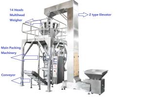 China Fully PLC Multihead Weigher Packing Machine For Peanut / Dry Fruits / Corns With Vacuum Sealing on sale