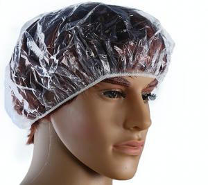 China Customized Transparent Disposable Head Cap PE Best Shower Cap To Keep Hair Dry on sale
