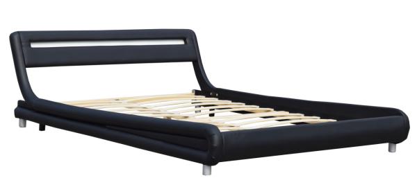 Quality Queen Size Black LED Upholstered Bed Frame PU Leather EN1725 BSCI Certification for sale