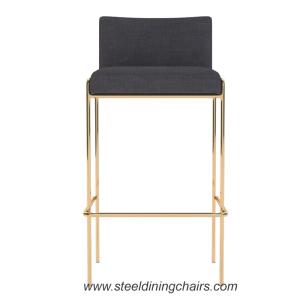 Stainless Steel  Breakfast  Fabric Black 99CM Tall Upholstered Bar Stools
