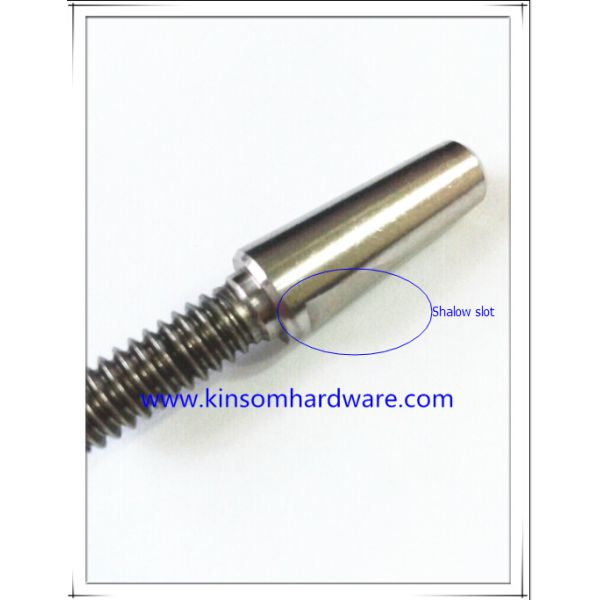 Special SUS step screw with shallow slot machining part