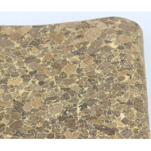 Wholesale 1.35m Width Nature Cork Fabric/Leather with Dark and Golden Color for Sofa, Phone Cover Making