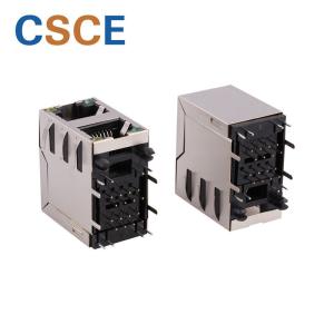 Yellow / Green LED RJ45 Modular Jack For PC Card / Switch / Router