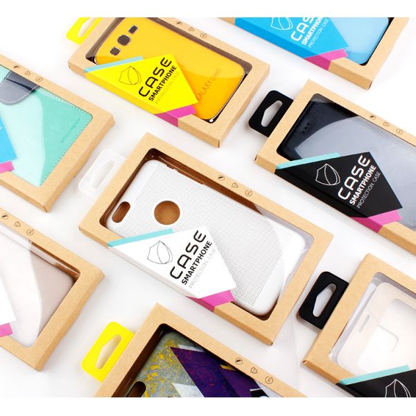 Kraft card Paper Recyclable Environmental Friendly package Phone case Box Packaging Custom